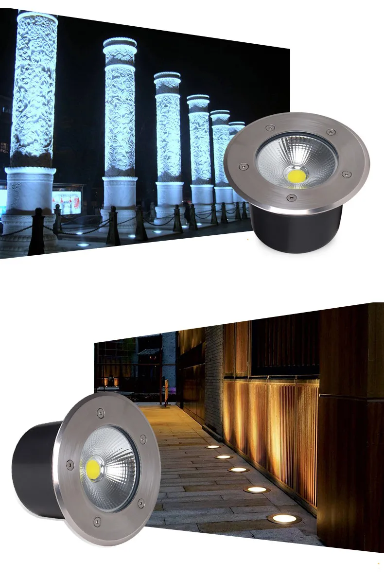 IP67 Светодиодный подземный светильник 15 Вт COB напольный светильник 5 Вт 10 Вт для сада квадратная дорожка для двора точечный пейзаж DC 12 В 24 В