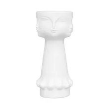 Ваза для человеческого тела, чистая белая банка с рисунком цветов, контейнер для красивых цветов, трехмерный маленький цветочный горшок с отверстием, бутылка для домашнего декора стола