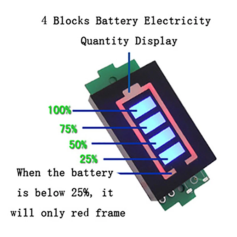 Индикатор емкости литиевой батареи синий дисплей тестер заряда батареи Li-Po Li-ion