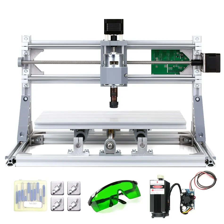 CNC3018 DIY комплект фрезерного станка с ЧПУ 2-в-1 мини-станок для лазерной гравировки GRBL Управление 3 оси для печатных плат ПВХ Пластик акриловое волокно инструмент для резьбы по дереву - Цвет: 5500mW