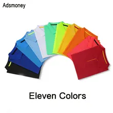 Adsmoney Мужской сплошной цветной лацкан короткий рукав поло спортивная мужская одежда рубашки бадминтон Гольф дышащая спортивная рубашка