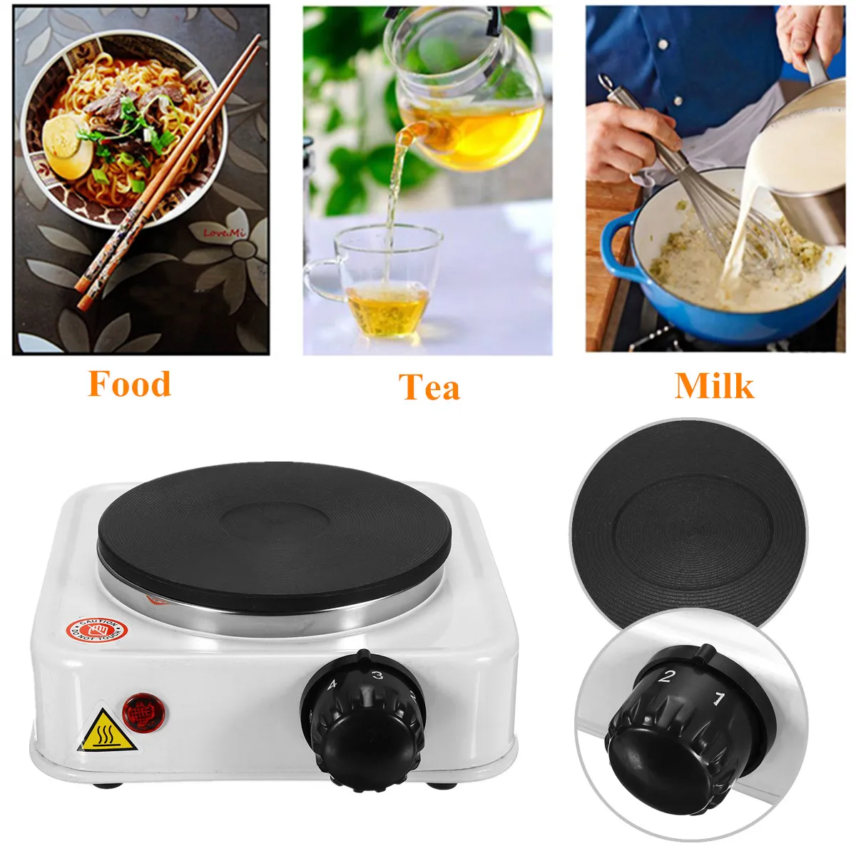 

1000W Electric Burner Stove 110VUS/220V EU Quick Sustained Heat Eco-friendly Hot Plate Portable Kitchen Cooker Coffee Pot Heater