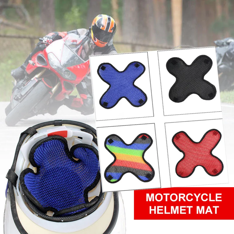 

4 Colors X-Type Motorcycle Helmet inner Pad Electric Vehicle 3D Cellular Network Helmet Cushion Buffer Insulation Breathable Pad