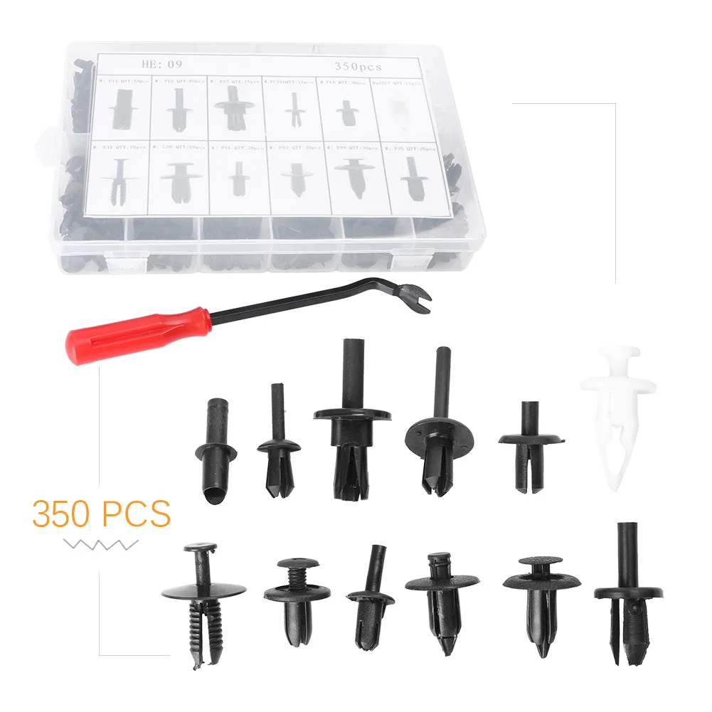 Free Tool 350 Clips Car Body Retainer Push Rivet Moulding Fastener Screwdriver