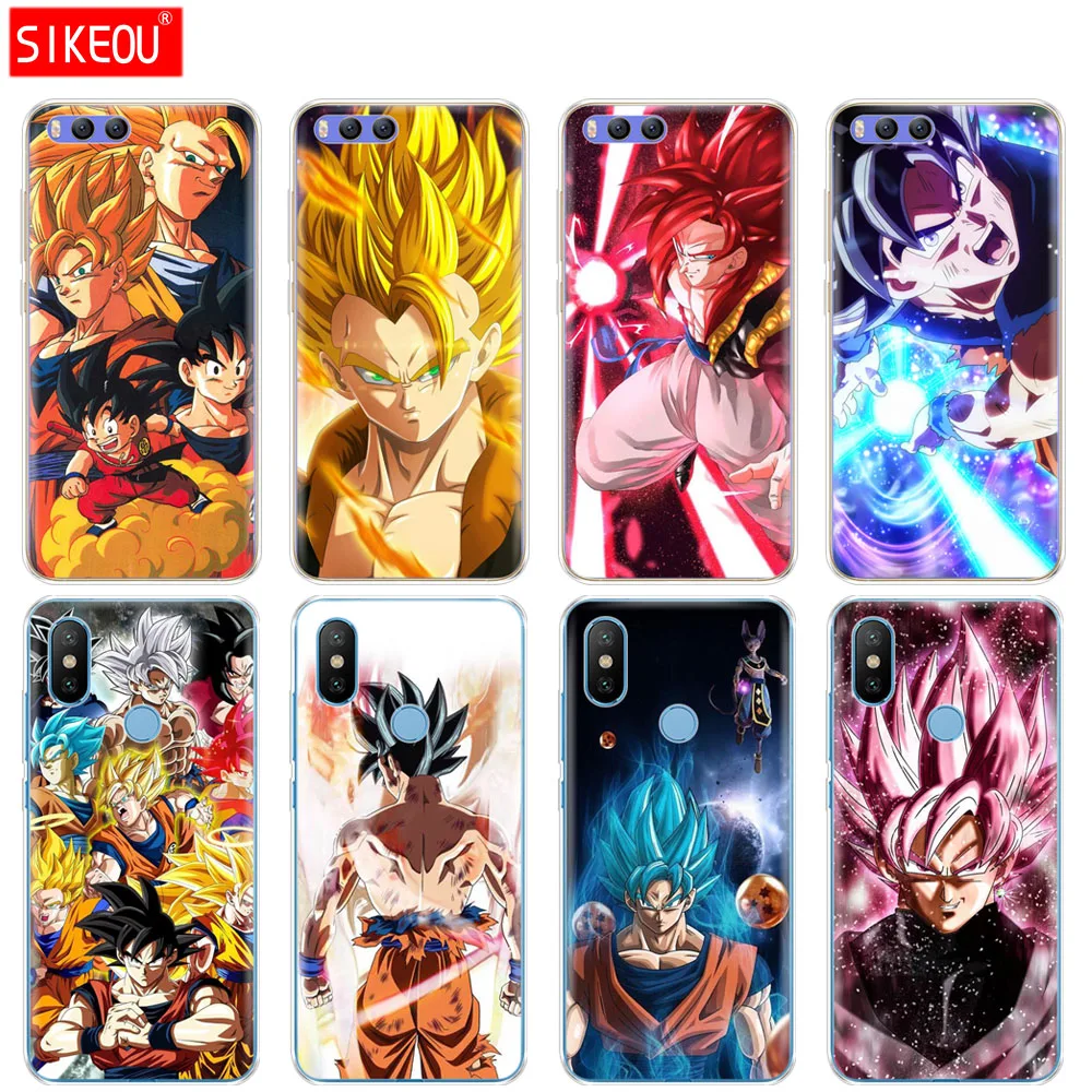 

Silicone Cover Case For Xiaomi Mi A1 A2 5 5S 5X 6 Mi5 MI6 NOTE 3 MAX Mix 2 2S DRAGON BALL Z Super Saiyan