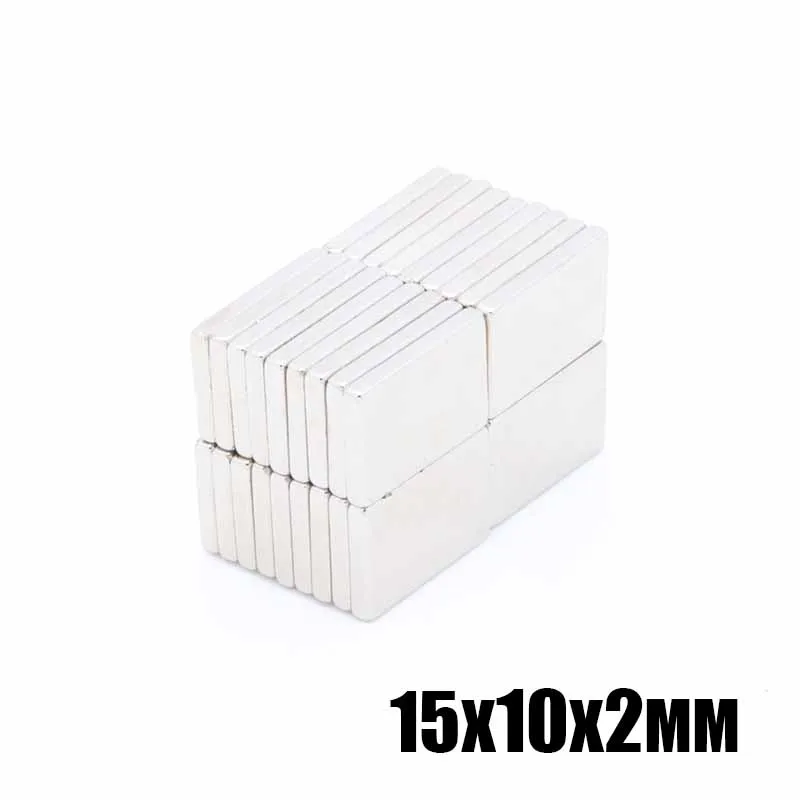 100 шт. 15x10x2 мм неодимовый магнит 15*10*2 квадратные сильные редкоземельные магниты