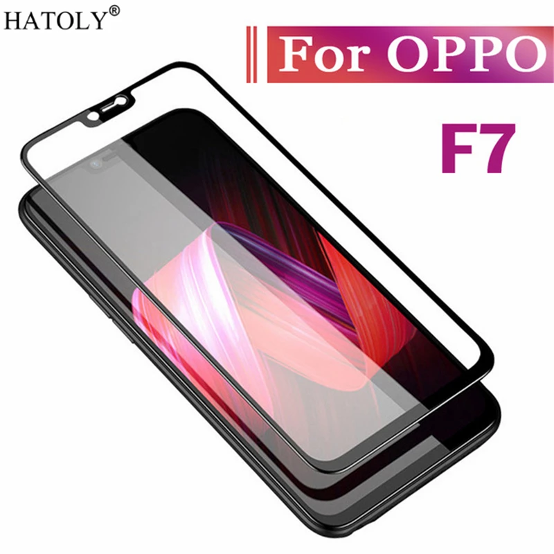 Закаленное стекло HATOLY для OPPO F7 2 шт. защита экрана 2018 полное покрытие CPH1821 3D пленка