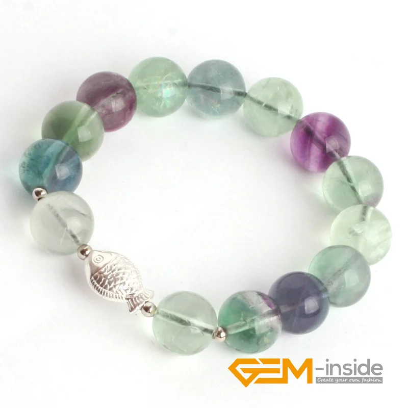 

Natural Stone Bracelet for women girl : 6mm 8mm 14mm natural fluorite stone bracelet Guardian Stone For Aquarius Free Shipping