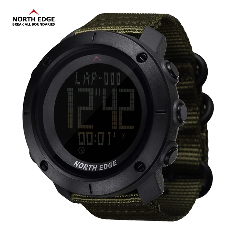 En Ligne NORD BORD Monde Temps Hommes Sport Armée Montres Étanche 50 m Numérique Montre de Course De Natation Horloge Plongée Montre Bracelet Montre Homme