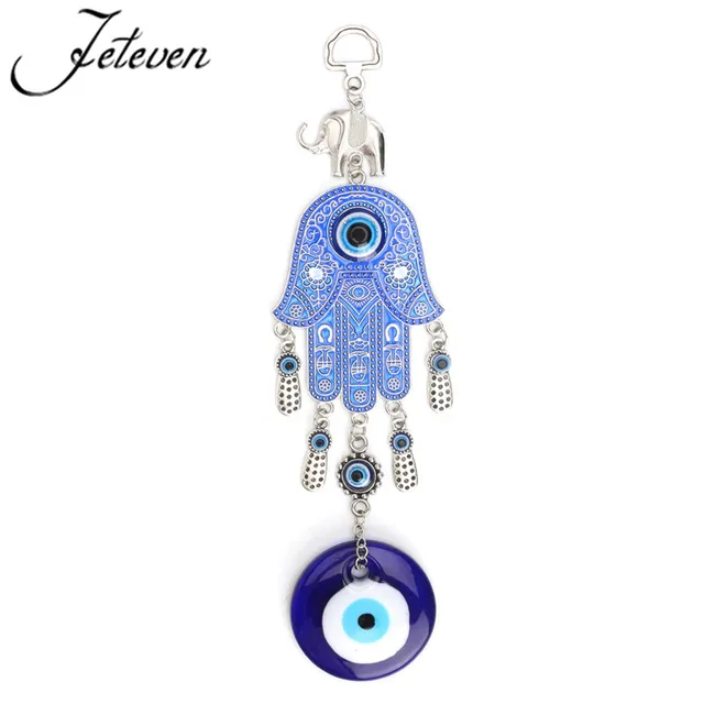 Hand Pendants Lucky Turkish Blue Evil Eye Wall Hanging Pendulum Hand Pendants Lucky Turkish Blue Evil Eye Wall Hanging Pendulum Jewish Kabbalah Amulet Gifts Protection Charm
