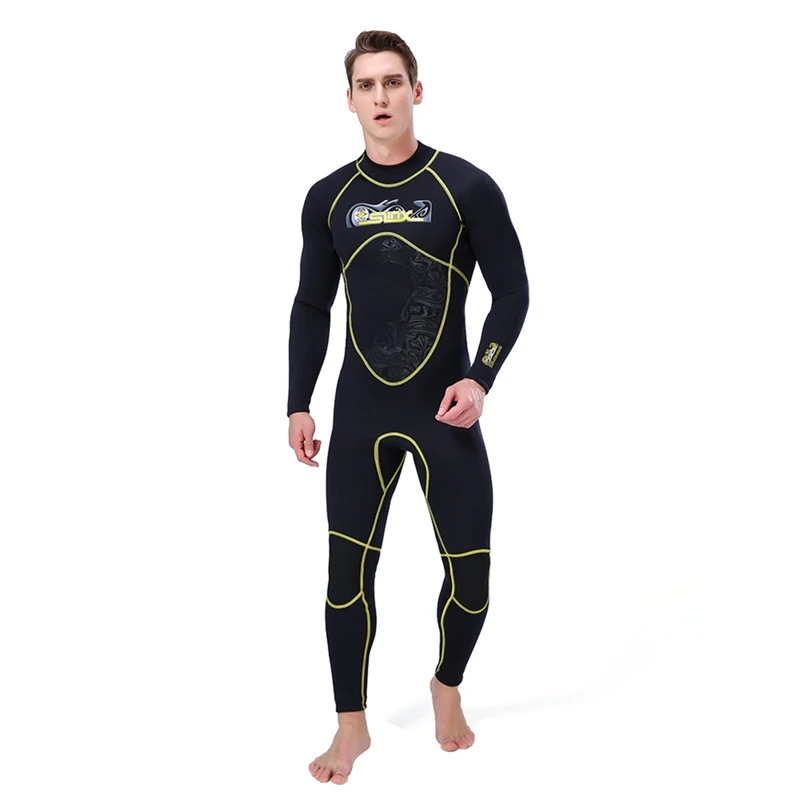

3mm Swimsuit Diving Suit Men Swimsuit Adult Long Sleeve One-Piece Full Body Thermal Swimming Surfing Men's Sportswear Swimwear
