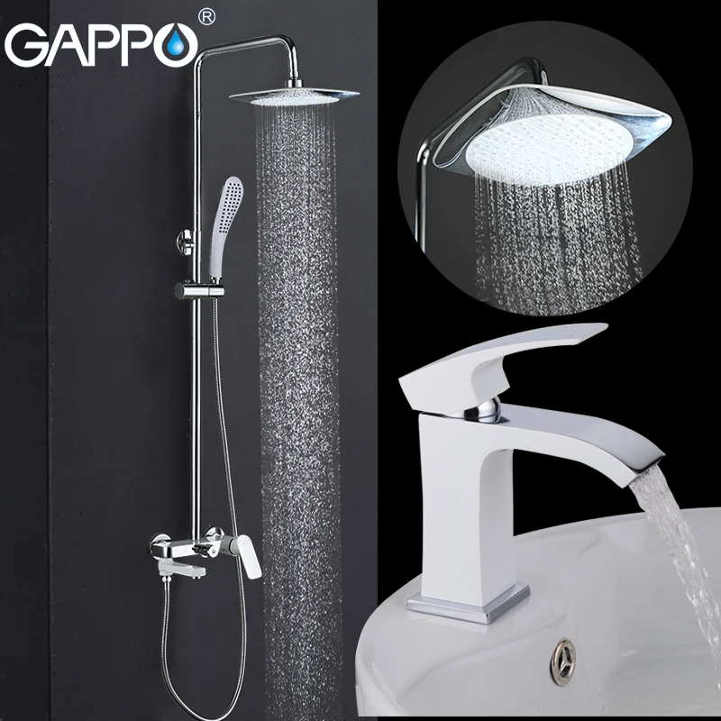

GAPPO white bathtub Faucets shower faucets bathroom mixer basin faucet basin mixer tap shower system