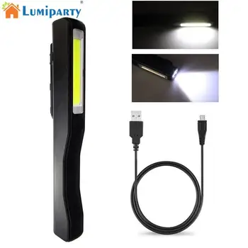 

Lumiparty USB Charging LED Flashlight Super Bright COB LED Inspection Light Mini Pen Pocket Clip Work Torch Flashlight jk35