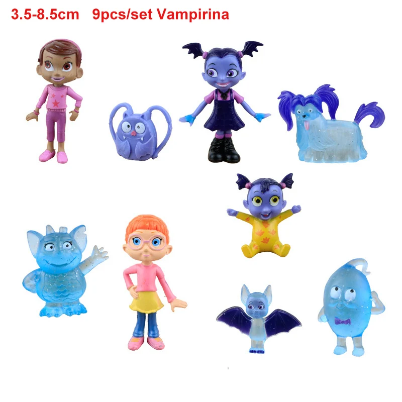 8-9 шт./компл. Лидер продаж Коко Vampirina куклы милые детские куклы-игрушки для девочек Аниме Фигурки игрушки из мультфильмов; подарки для детей Рождественский подарок - Цвет: 9pcs Vampirina