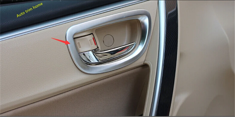 Lapetus Внутренняя дверь дверная ручка Чаша литья украсить обложку 4 шт./компл. подходит для Toyota Corolla 2014 2015 2016/ABS