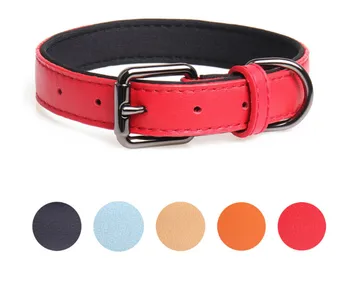 

Leather Dog Neoprene Padded Pet Collar Leash Harness for Small Medium Dogs For Bulldog Bull Terrier Dropshipping Pet Shop
