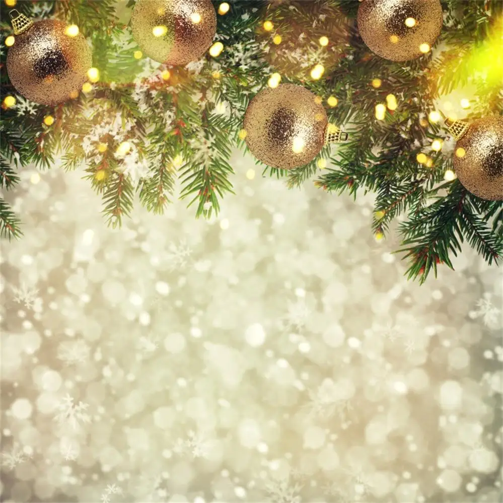 Laeacco Photography Backdrops Christmas Bauble Pine Snowflake Polka Dots Bokeh Dreamy Baby Portrait For Photo Studio | Электроника