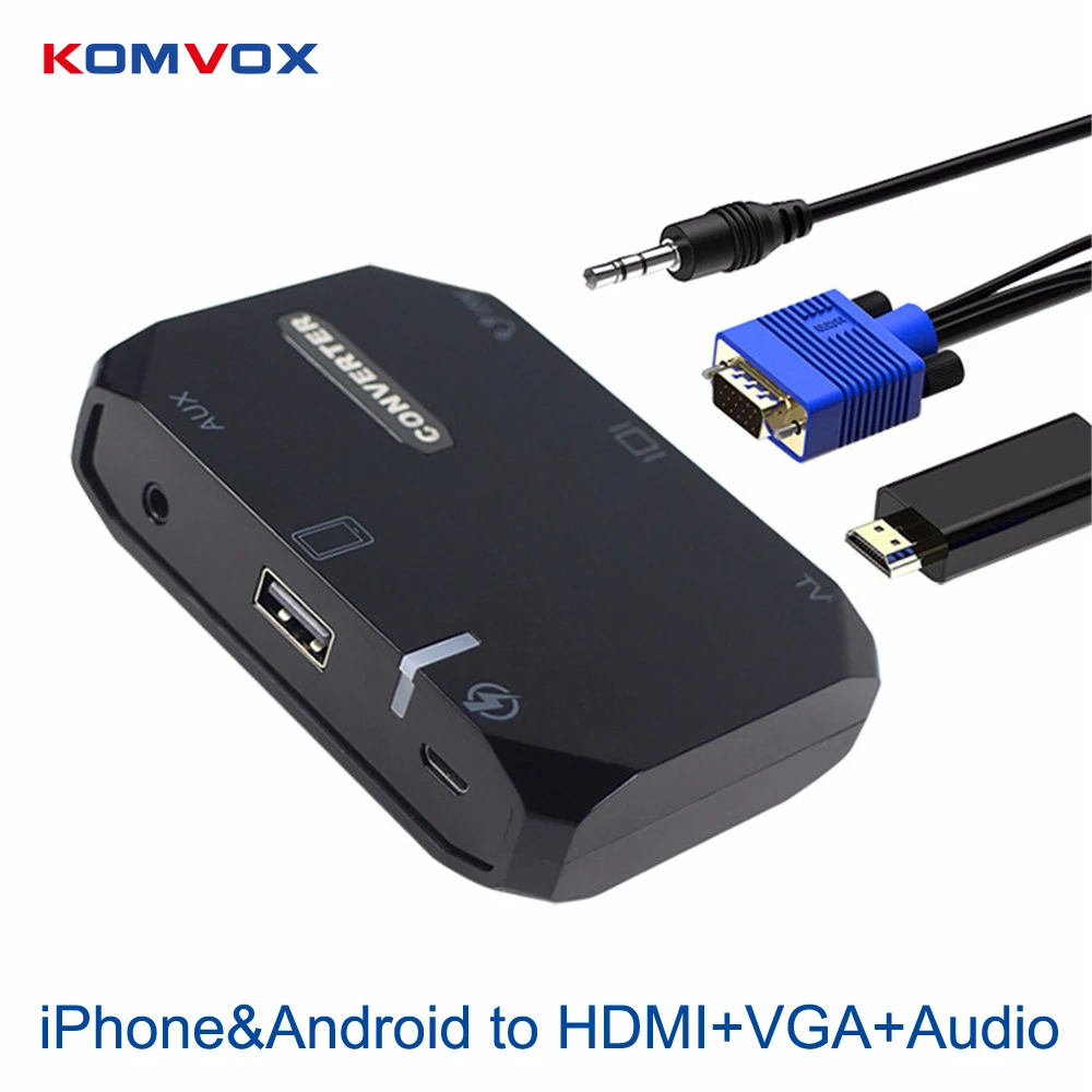 USB C type C к HDMI+ VGA 3 в 1 HDTV конвертер USB 3,1 USB-C адаптер Универсальный для iPhone Android телефон