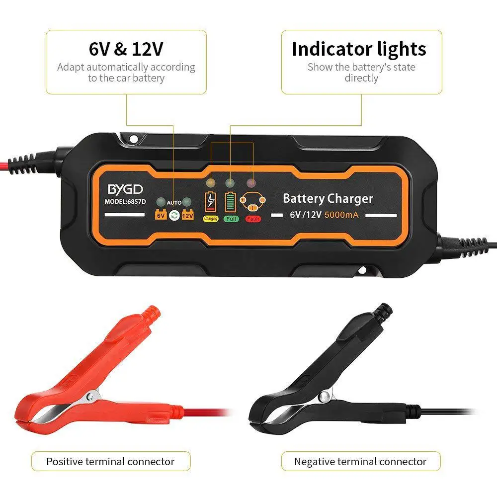 6V//12V 3A//5A Smart Car Battery Charger and Maintainer /& Desulfator Waterproof