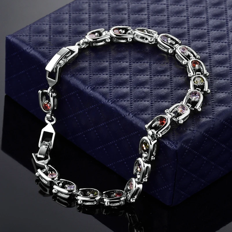Женский браслет с кристаллами GULICX 7 дюймов золотой цирконом L030|bracelts for women|zircon