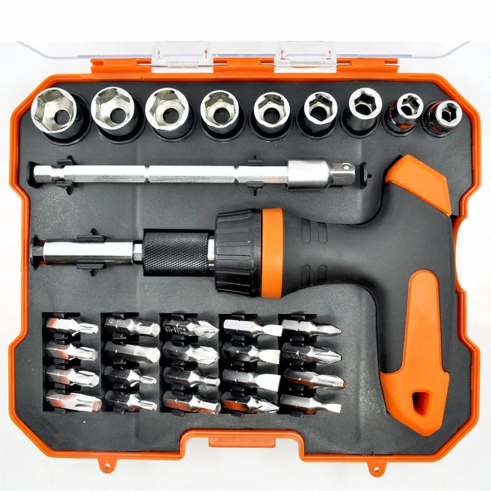 

Newest Repair Tool Set 32 in 1 Multi Bit Screwdriver Kit Set Ratchet Wheel Screwdriver