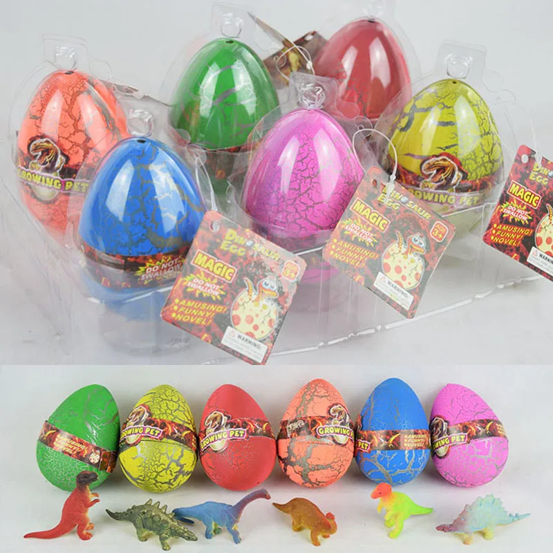 

1pc Big size 6*9cm Plastic Dinosaur Egg Toy Novelty Gags For Kids Students, Growing in water Magic Dinosaur Hatching Eggs