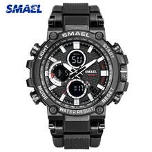 SMAEL Sports Men Watch Mens Analog Quartz Watches Man LED Digital Waterproof Military Wristwatch Male Clock Relogio Masculino smael luxury brand men analog digital pu watchband sports watches men s army military watch man quartz clock relogio masculino