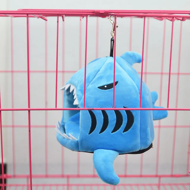 Cute Shark Guinea Pig Hamster Bed House Hammock Winter Warm Squirrel Hedgehog Chinchilla Bed House Cage Hamster Accessories 2