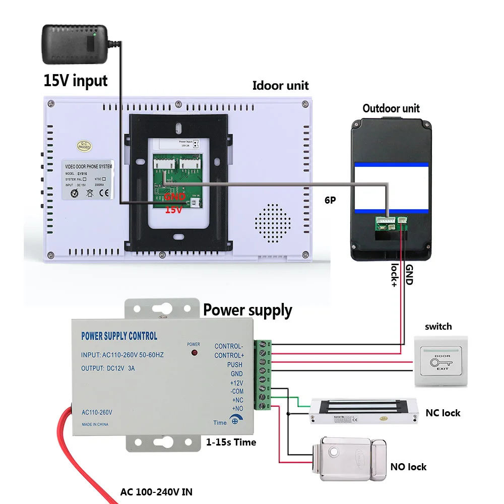 " TFT Распознавание отпечатков пальцев RFID пароль видео домофон дверной звонок с IR-CUT HD 1000TVL камера