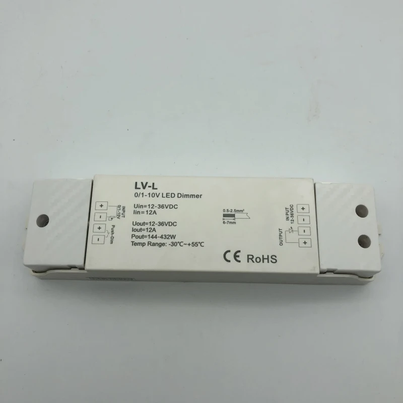 

3pcs LED 0/1-10V Constant Voltage dimming controller 12-36V LED Dimmer 1 channel 12A PWM constant voltage 24V led Dimmer LV-L