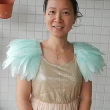 Ручной работы Зеленая мята перо плеча эполет# fsp13003m