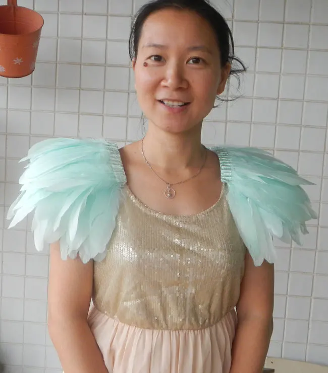 

Free shipping, handmade Mint Green feather shoulder epaulette #FSP13003M