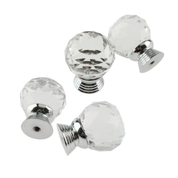

DSHA New Hot Pack of 10 30mm Crystal Glass Clear Cabinet Knob Drawer Pull Handle Kitchen Door Wardrobe Hardware