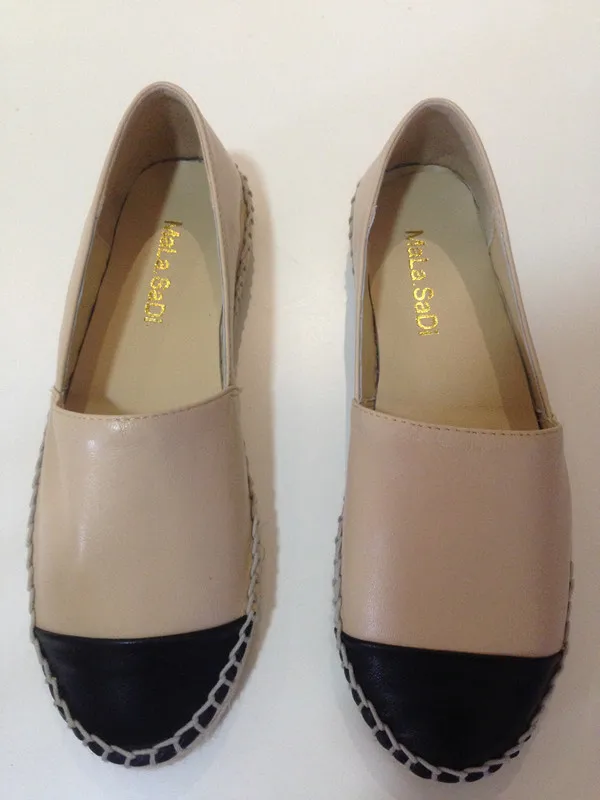 Европейский Известный бренд Лоскутные Эспадрильи обувь женские мокасины из натуральной кожи на плоской подошве женские лоферы Мокасины Большие размеры 34-42