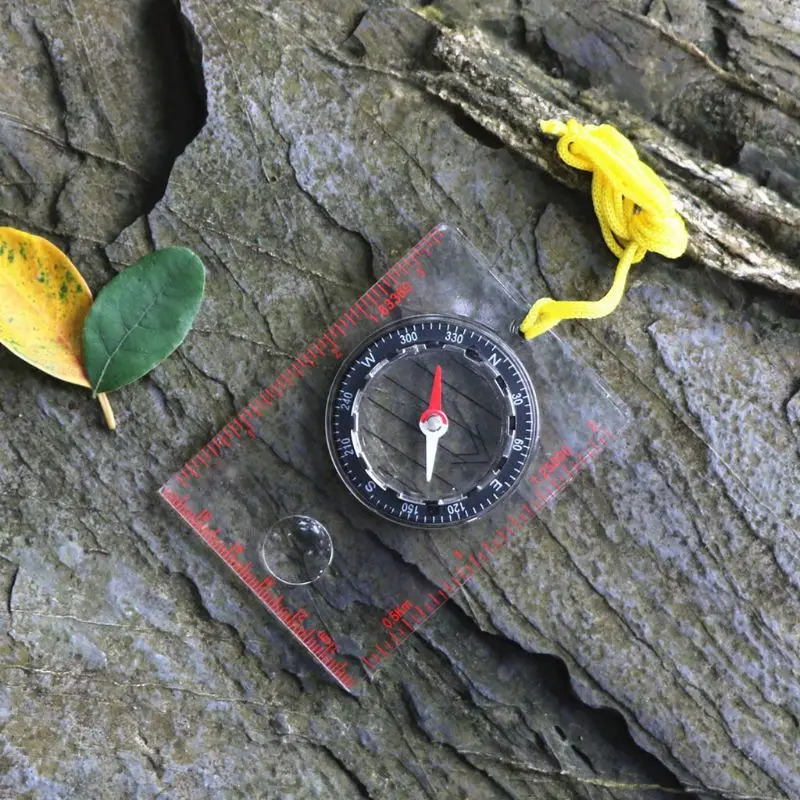

Drop Ship Sturdy Acrylic Ruler Magnifier Compass Lanyard Waterproof Pocket Size Outdoor Camping Hiking Gear Portable APR28