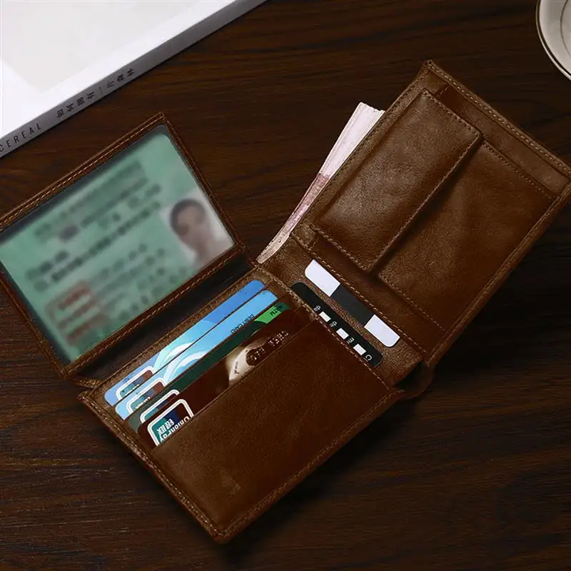 vintage Curto Bifold Carteira Com Titular do