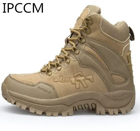 

IPCCM Men's Military boot Combat Mens Chukka Ankle Boot Tactical Big Size Army Boot Male Shoes Safety Motocycle Boots