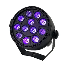 Светодиодный сценический светильник 12x3 Вт Ультрафиолетовый цвет плоский Par DMX512 Диско-DJ лампа KTV бар вечерние прожекторы точечный светильник