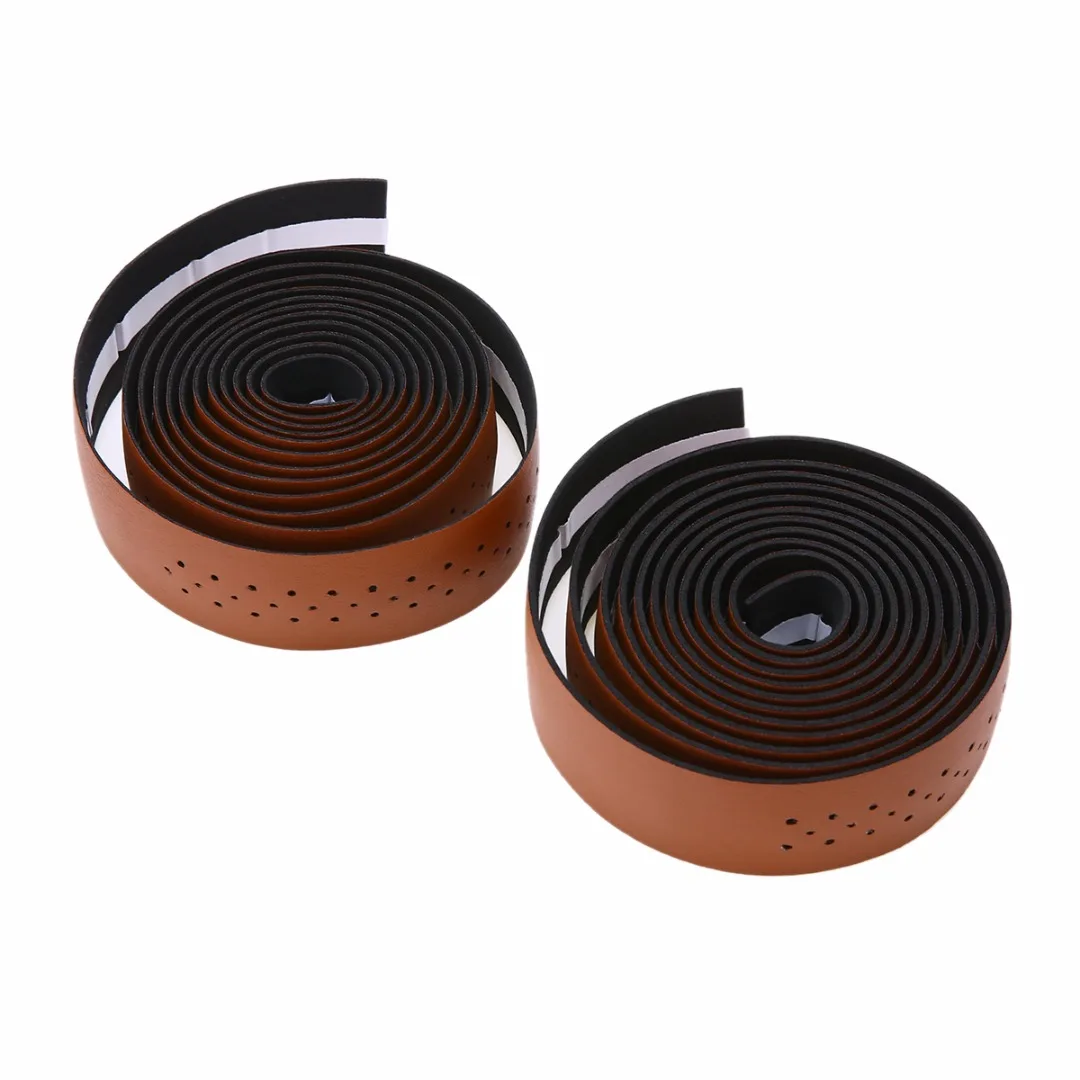 2Pcs Bike Bicycle Handlebar Tape Cycling Road Bike Sports Handlebar Tape Luxury Faux Leather Bar Tape Mountain Fixed Gear Belt