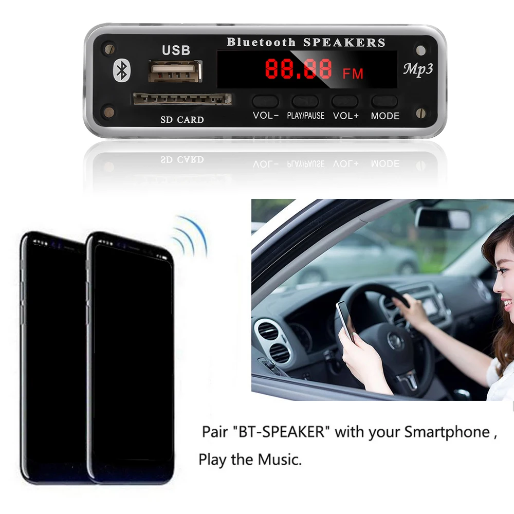 

Car TF Radio MP3 Decoder Board 5V /12V Audio Module for Car Remote Control Music Speaker DC 5V USB U-Disk MP3 Player