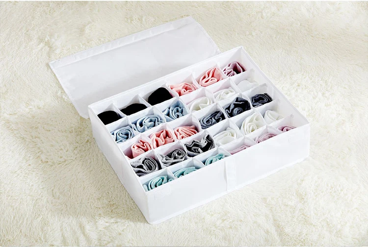 Non-woven Fabric Foldable Storage Box Bag Home Organizer Box Bra Underwear Box Necktie Socks Storage Organizer Case