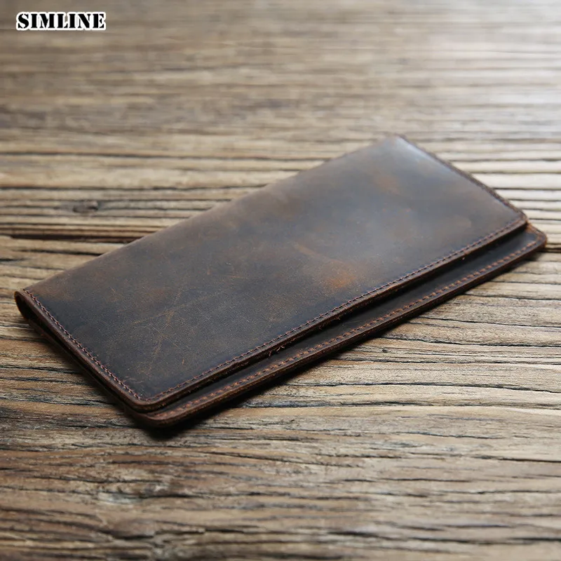 Men's Simple Handmade Slim Long Wallet