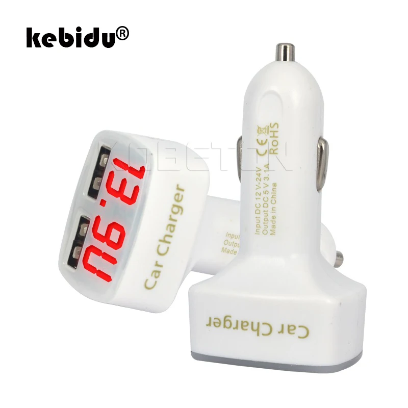Kebidu с двумя портами USB Зарядное устройство DC5V 3.1A Универсальный 4 в 1 автомобиль