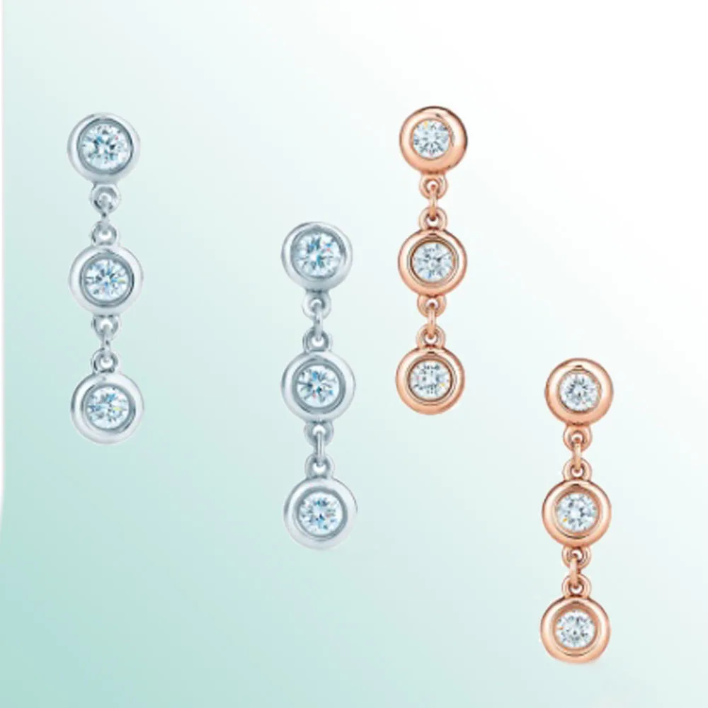 

Wintion tiff earrings original 100% 925 sterling silver ladies with diamond pendant earrings free shipping high-end quality gift