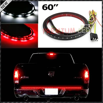 

1) Trunk Tailgate Tail Gate LED Light Bar For Backup Reverse Brake, Turn Signal Light Functions For Ford GMC Chevy Truck SUV 4x4