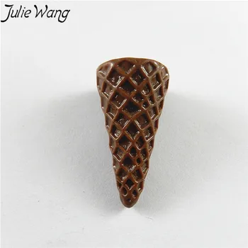 

Julie Wang 10pcs/pack Multicolor Resin Ice Cream Roll Jewelry Accessories Delicious Food Series Cone Shape For Wedding Party