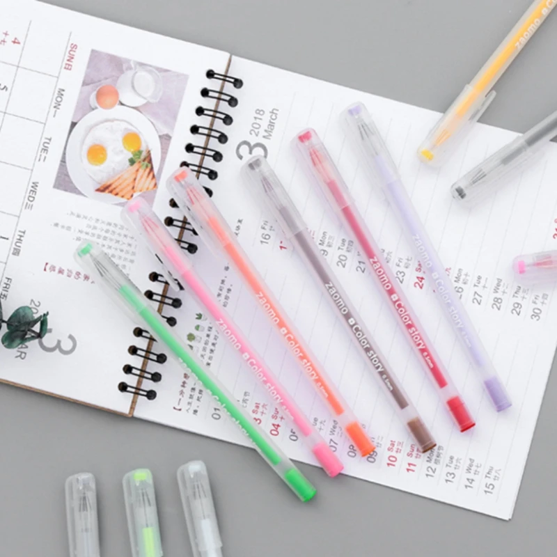 

12 Pcs/ Set MUJI Style Gel Pen 0.5mm Colour Ink Pen Maker Pen Office Supply School Kawaii Art Drawing Pen Stationery 12 Colours