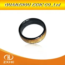 125khz/13.56mhz rfid cerâmica dourada anel de dedo inteligente t5577/uid chip wear para homem ou mulher