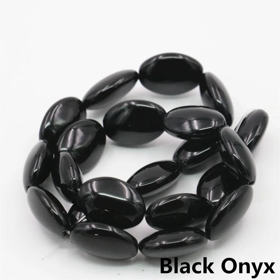 13x18 мм Овальный индийский оникс Lucky Amazon камень в виде арбуза лазурит песчаник свободные бусины 15 дюймов натуральный дизайн ювелирных изделий - Цвет: black onyx