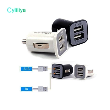 

500*pec Mini Micro Auto Universal Dual 2 Port USB For Car Charger For iPhone 7 7plus 6 6plus iPad iPod 3.1A